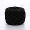 Soft Crocheting Polyester Yarn, Thick Knitting Yarn for Scarf, Bag, Cushion Making, Black, 6mm, about 100m/skein