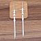 Alloy Sword Hair Sticks, with Loop, Cabochon Settings, Long-Lasting Plated Hair Accessories for Women, Platinum, 198x36mm, Tray: 6x8mm.