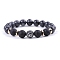 Natural Lava Rock Stretch Bracelets, Constellation Bracelet, Cancer, Inner Diameter: 2-3/8 inch(6cm)