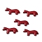 Synthetic Turquoise Beads, Horse, Dyed, Red, 12.5~13x28.5~29x4~4.5mm, Hole: 1.2mm