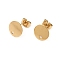 Ion Plating(IP) 304 Stainless Steel Stud Earring Findings, with Loop and Flat Plate, Flat Round, Golden, 10x0.8mm, Hole: 1.2mm, Pin: 0.8mm