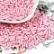 Baking Paint Glass Twist Bugle Beads, Round Hole, Pearl Pink, 7x2mm, Hole: 0.8mm, about 13636pcs/pound