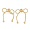304 Stainless Steel Stud Earring, Bowknot, Golden, 42x31.5mm