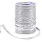 Polyester Ribbon, Flat, Silver, 3/8 inch(10x1.5mm), about 60.15 Yards(55m)/Roll
