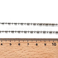 2MM 201 Stainless Steel Column Ball Chain Necklaces&nbsp;NJEW-C097-01P