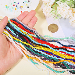 21 Strands 21 Colors Opaque Solid Color Glass Beads Strands&nbsp;EGLA-GO0001-03