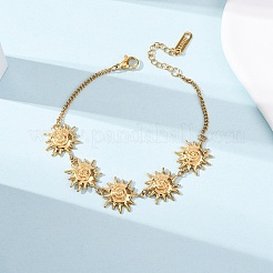 304 Stainless Steel Sun Link Bracelets&nbsp;BJEW-K293-06B-G