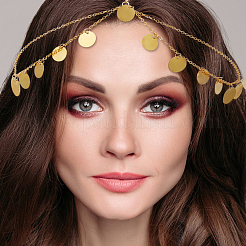 2Pcs Brass & Rhinestone Head Chain&nbsp;OHAR-DR00001