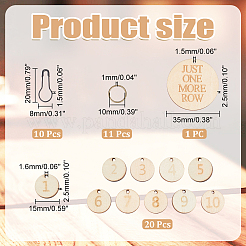  Flat Round Wood Charm Locking Stitch Marker&nbsp;TOOL-NB0002-10