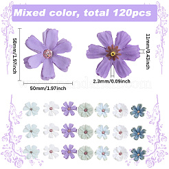 120Pcs 6 Colors Cloth Artificial Flower Head&nbsp;AJEW-SP0001-45