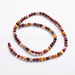 Round Natural Mookaite Gemstone Bead Strands&nbsp;G-J333-06-4mm
