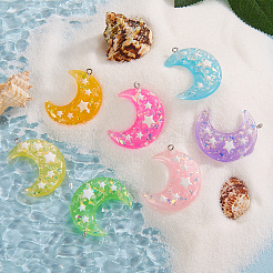 28Pcs 7 Colors Resin Pendants&nbsp;RESI-CJ0001-225