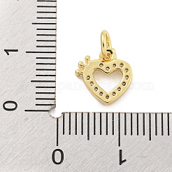 Rack Plating Brass Micro Pave Clear Cubic Zirconia Pendants&nbsp;KK-Q814-03G