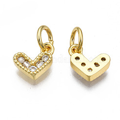 Brass Micro Pave Cubic Zirconia Charms&nbsp;KK-N227-33G-04-NF