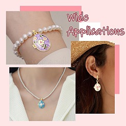 6Pcs 6 Colors Brass Enamel Locket Pendants&nbsp;KK-CJ0005-72