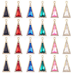 36Pcs 6 Colors Zinc Alloy Glass Pendants&nbsp;ALRI-TA0001-36