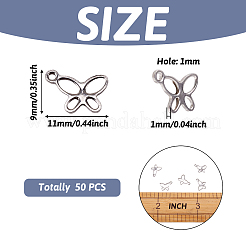 304 Stainless Steel Insect Charm Butterfly Pendants&nbsp;STAS-TAG0001-02P