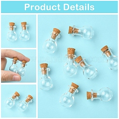 8Pcs Mini High Borosilicate Glass Bottle Bead Containers&nbsp;BOTT-FS0001-01