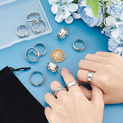 12pcs 6 Sizes Stainless Steel Grooved Finger Ring Settings&nbsp;STAS-UN0024-31