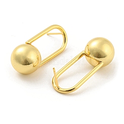 Oval with Ball Shape Rack Plating Brass Stud Earring&nbsp;EJEW-K263-28G
