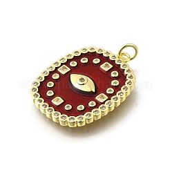Brass Micro Pave Cubic Zirconia Pendants&nbsp;KK-U072-40A-G