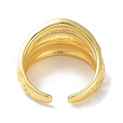 Textured Brass Open Cuff Rings for Women&nbsp;RJEW-E292-12G