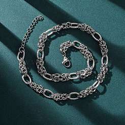 304 Stainless Steel Byzantine Chain Necklaces&nbsp;NJEW-T016-16P