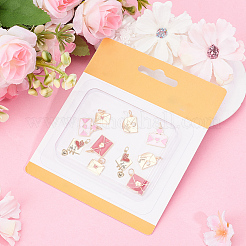 10Pcs 5 Styels Rack Plating Brass Charms with Jump Ring&nbsp;KK-BBC0023-59
