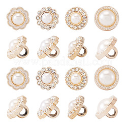 40Pcs 4 Styles 1-Hole Acrylic Rhinestone Shank Buttons&nbsp;BUTT-TA0001-44