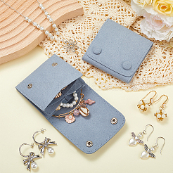 2Pcs Microfiber Cloth Jewelry Storage Bags with Brass Button&nbsp;ABAG-BBC0001-17A-02