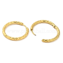 Ion Plating(IP) 304 Stainless Steel Textured Huggie Hoop Earrings&nbsp;EJEW-G374-02G-G