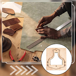 Rectangle Wooden & Carbon Steel Glasses Packaging Leather Die Cutting Mold&nbsp;DIY-WH20055-016A