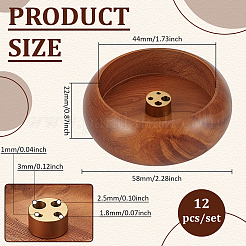 12Pcs Wood Incense Burner Holder&nbsp;AJEW-WA0001-30