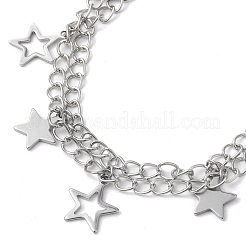 Star & Moon 304 Stainless Steel Charm Bracelets&nbsp;BJEW-JB10366
