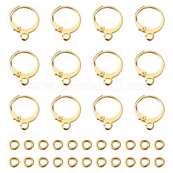 Brass Huggie Hoop Earring Findings & Open Jump Rings&nbsp;KK-TA0007-83G