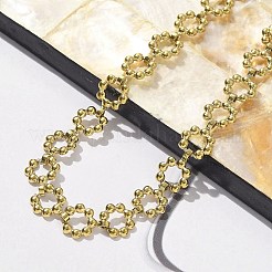 304 Stainless Steel Ring Link Chain Bracelets for Women&nbsp;BJEW-F488-21G-01
