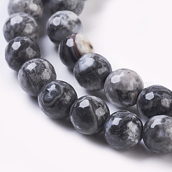 Natural Map Stone/Picasso Stone/Picasso Jasper Strands&nbsp;G-G099-8mm-27