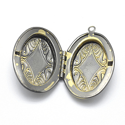 Brass Locket Pendants&nbsp;X-KK-F717-08AB-NR