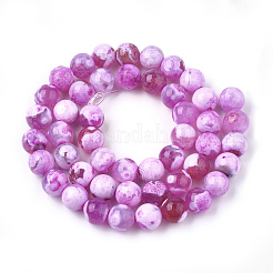 Natural Fire Crackle Agate Beads Strands&nbsp;G-S346-8mm-21