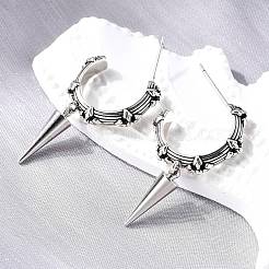 C-Shaped with Cone Brass Stud Earrings&nbsp;EJEW-S261-06G