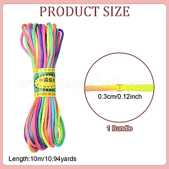 10M Segment Dyed Nylon Satin Rattail Cords&nbsp;OCOR-YW0001-17