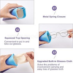 4Pcs Gradient Color PVC Leather Eyelasses Storage Pouch&nbsp;AJEW-NB0003-38