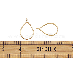 Rack Plating Alloy Teardrop Open Back Bezel Pendants&nbsp;PALLOY-TA0001-09G