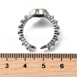 Brass Micro Pave Cubic Zirconia Cuff Rings&nbsp;RJEW-D313-02PG