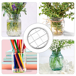 304 Stainless Steel Mason Jar Flower Frog Lid&nbsp;AJEW-WH0347-98A