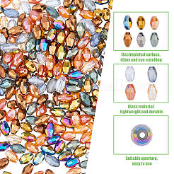 500Pcs 10 Colors Electroplate Glass Beads&nbsp;EGLA-DC0001-10
