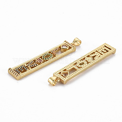 Brass Micro Pave Cubic Zirconia Pendants&nbsp;ZIRC-Q200-028-NF