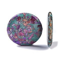 Dyed Synthetic Imperial Jasper Flat Round Figurines Ornaments&nbsp;G-P529-05