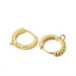 Brass Micro Pave Clear Cubic Zirconia Hoop Earring Findings&nbsp;KK-Z154-04G