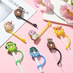 14Pcs 7 Styles PVC & Silicone Dustproof Straw Cap&nbsp;AJEW-CJ0001-25